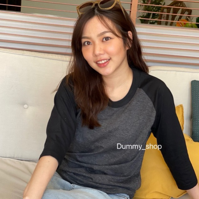 เสื้อแขนสโลปเลยศอก ผ้านุ่ม ไม่ยับ