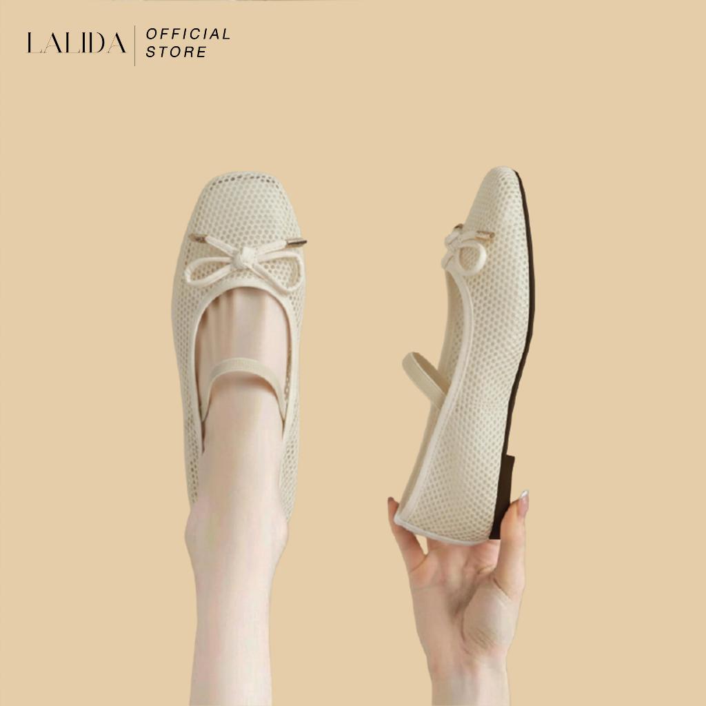 【LALIDA SHOES】 Women Shoes รองเท้าส้นแบนผู้หญิง รองเท้าส้นแบนตาข่ายผู้หญิง รองเท้านิ่มๆใส่สบาย ดีไซน์ระบายอากาศได้ดีใส่ส