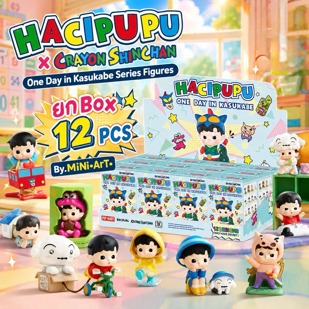 ( พร้อมส่งใน🇹🇭 ยก Box ) HACIPUPU x CRAYON SHINCHAN One Day in Kasukabe Series Figures