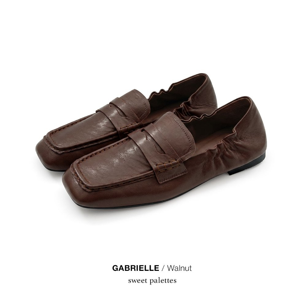 Sweet Palettes รองเท้า Loafer หนังแกะ Gabrielle Walnut