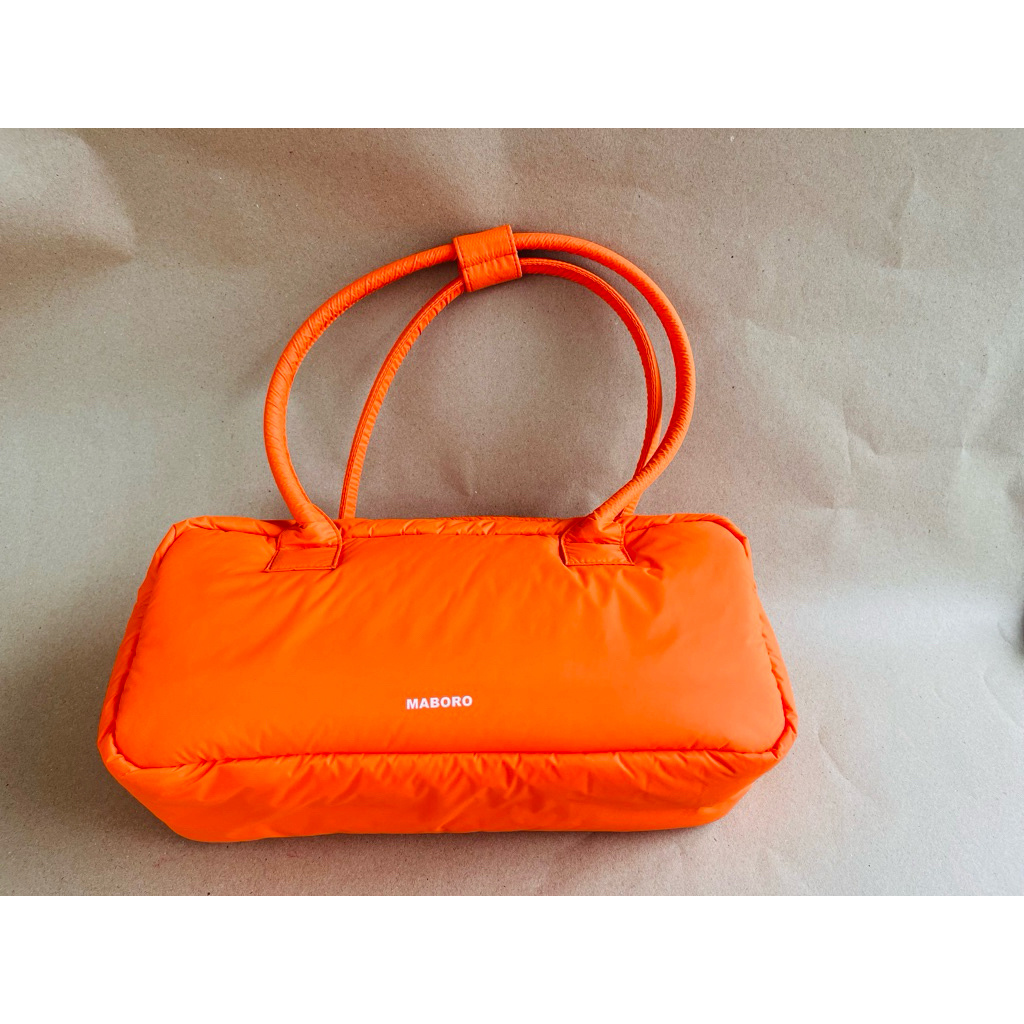 MABORO Puffer Bag / Padded Shoulder Bag (สีส้ม)