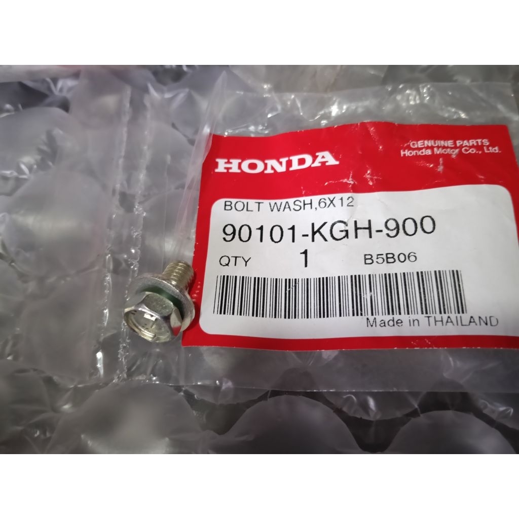 โบลต์หน้าแปลน ขนาด 6x10 มม.แท้เศูนย์ พาส 90102-KGH-900 ใช้กับรถ Wave 100, Wave 110i, Wave 125i, Soni