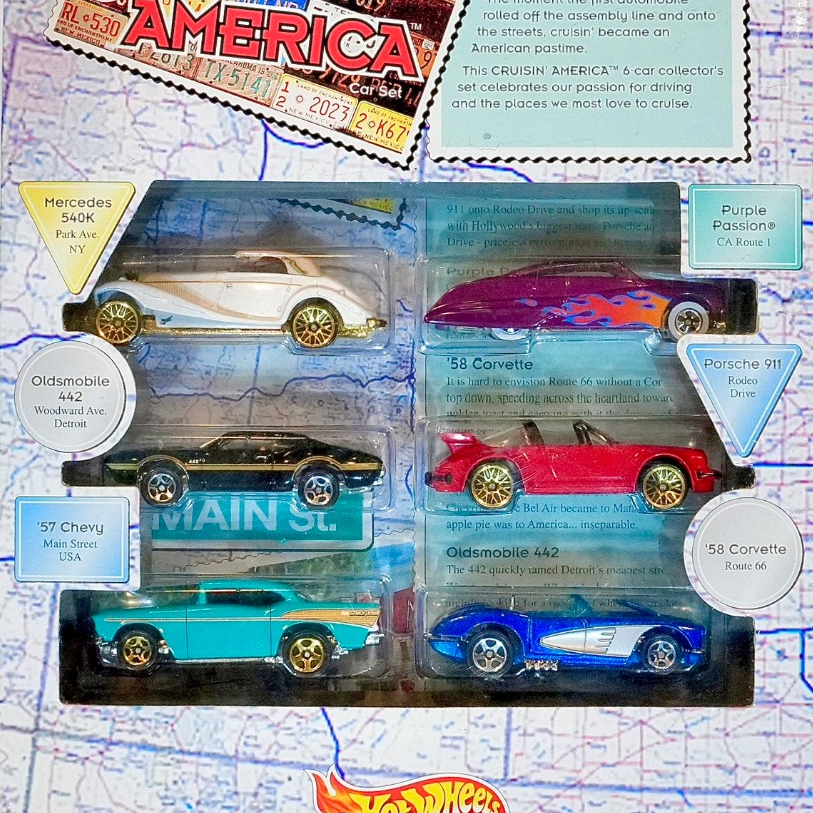 Hot Wheels Target Cruisin' America 6-Car Set 1997 | Target Exclusive | 6 Models