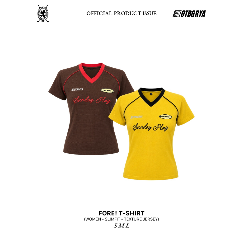 OTBG X RYA Fore! T-Shirt (Women Slimfit) เสื้อยืดคอวี ทรงพอดีตัว ผ้ากีฬา