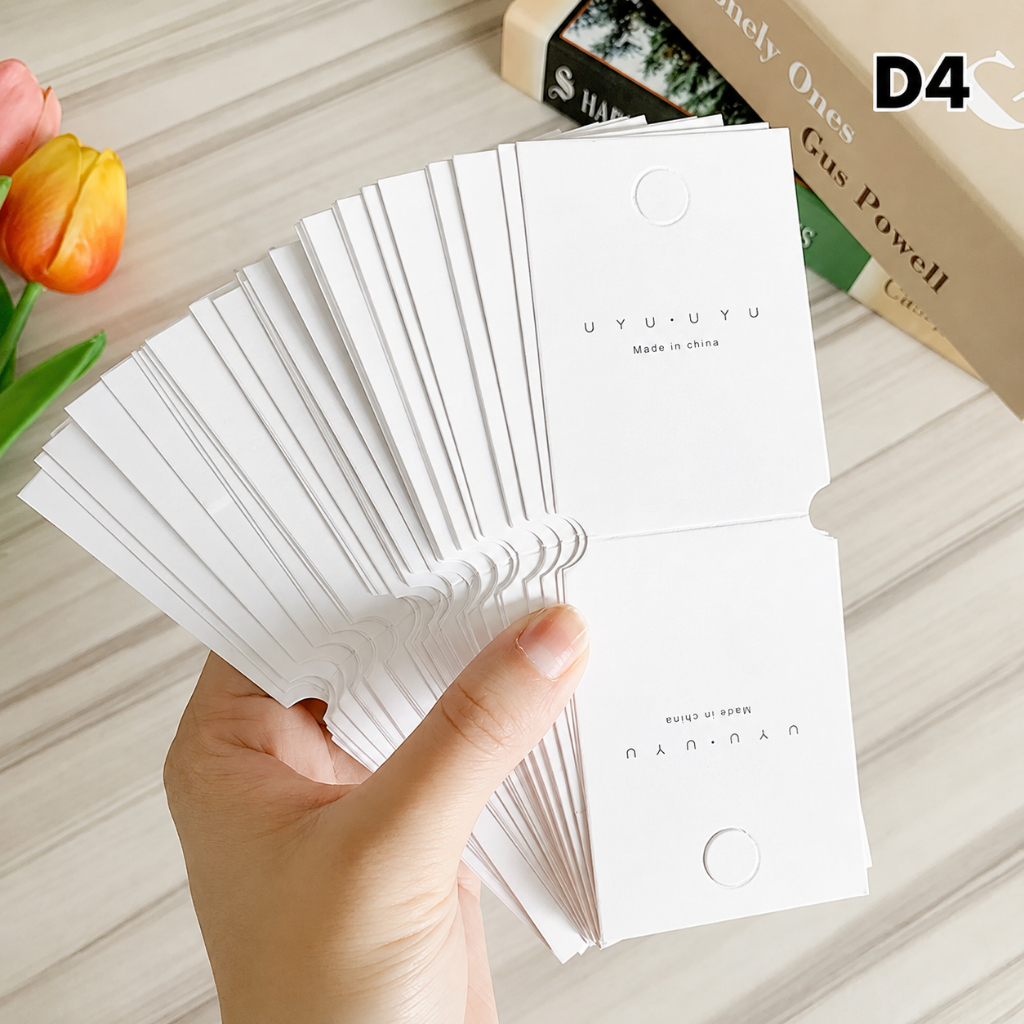 พร้อมส่ง (D4)แป้นกระดาษ 50 แผ่น หัวกระดาษ สำหรับยางรัดผม สร้อย