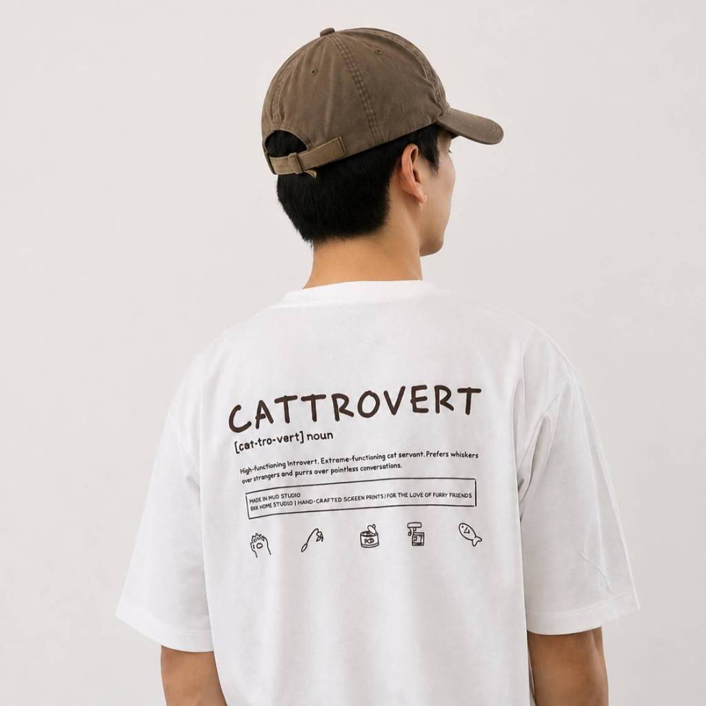 MUDi |  Cattrovert Oversized Tee | เสื้อยืดทรง โอเวอร์ไซส์ ผ้านุ่มพิเศษ