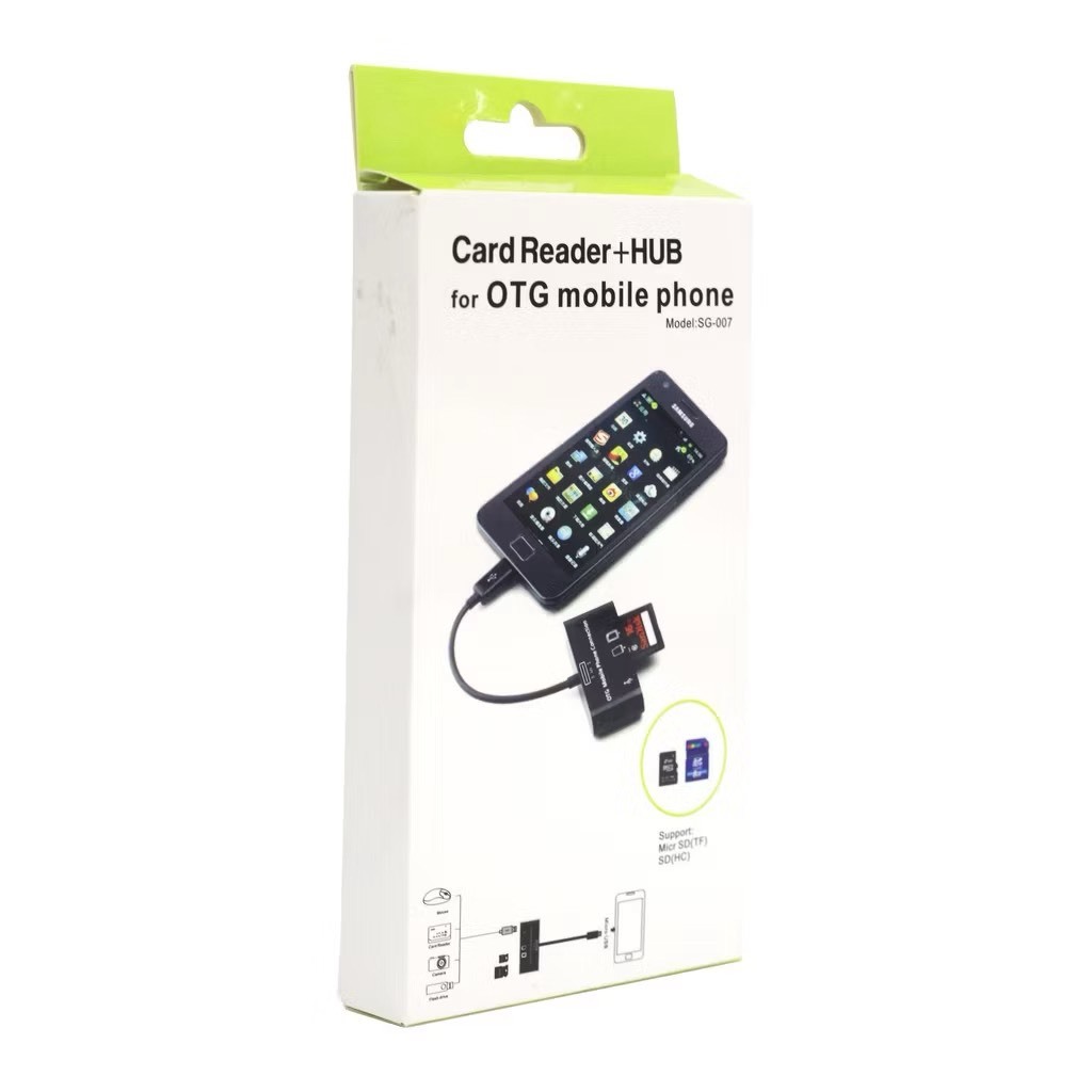 พร้อมส่ง ( ส่งด่วน 30 นาที )Micro USB Card Reader + HUB OTG for Mobile Phone Adapter SG-007