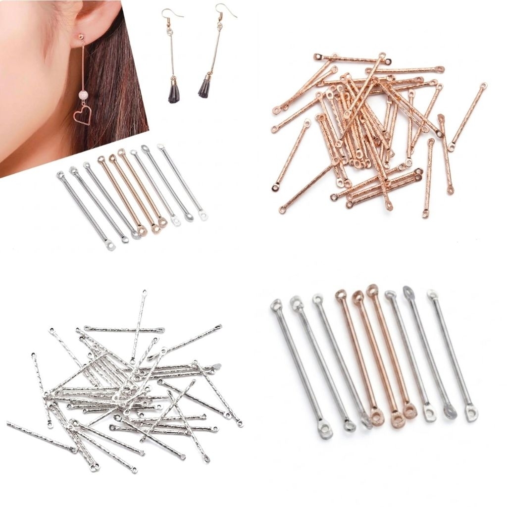 ก้านต่างหู กระบอกต่างหูเชื่อมต่อสำหรับทำเครื่องประดับ DIY ขนาด 20 มม. 50 ชิ้น พร้อมส่งจากไทย
