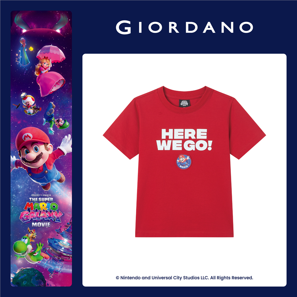 GIORDANO تيشيرت أطفال سورونا مطبوع ماريو — صورة 4
