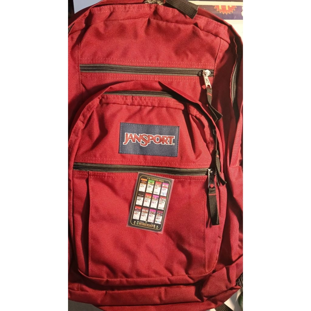 กระเป๋า Jansport สีแดง สภาพสะสมไม่ขาดไม่ชำรุดมือสอง แท้ช้อป