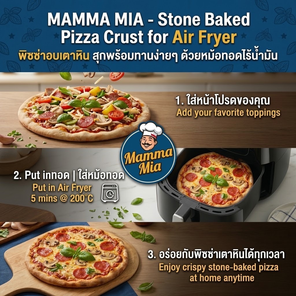 10 mini Pizza dough 7 inches 15 cm baked in stone oven