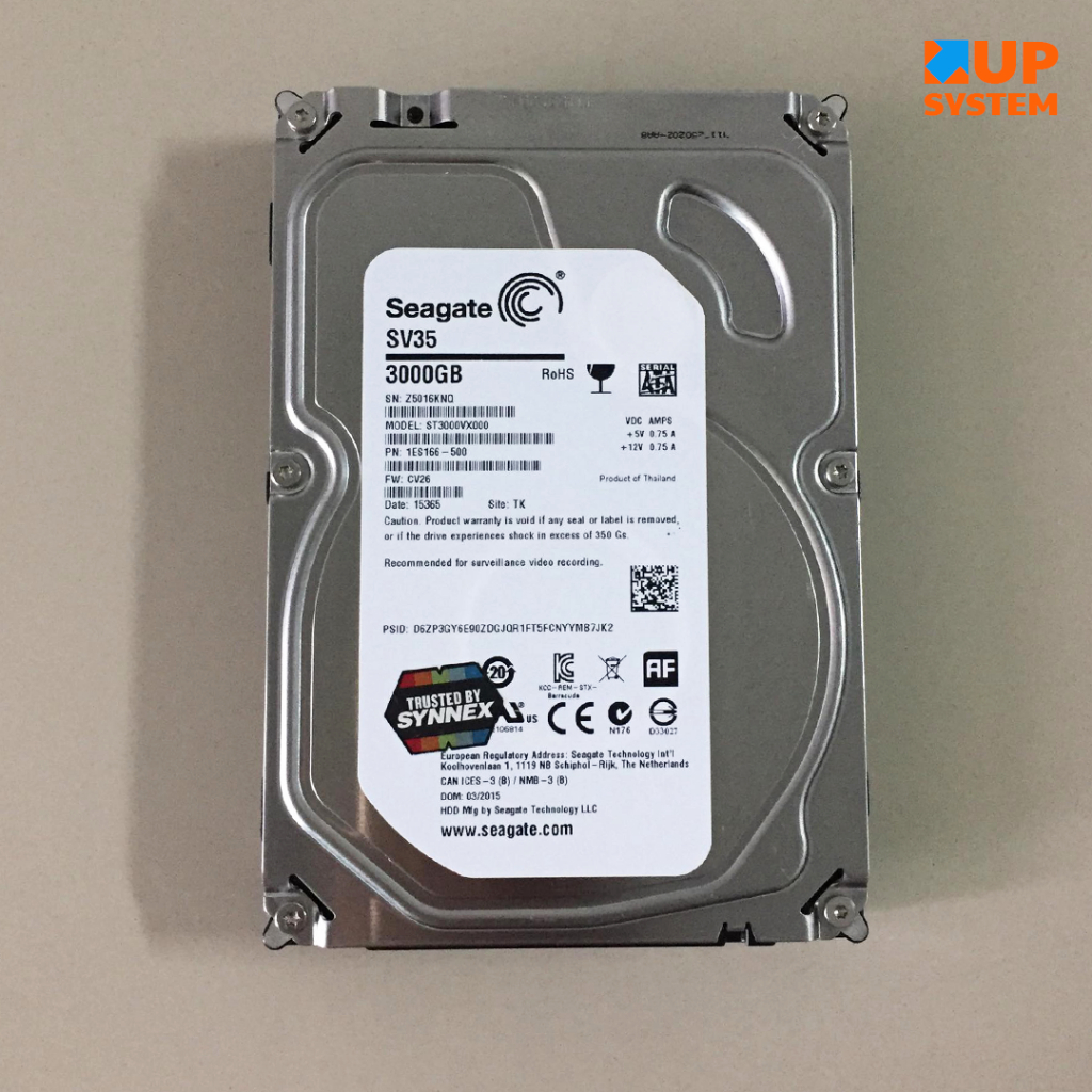 HDD Seagate (SV35) / 3TB / SATA-III / 7200 RPM / Size 3.5นิ้ว (#ฮาร์ดดิสก์มือ2)