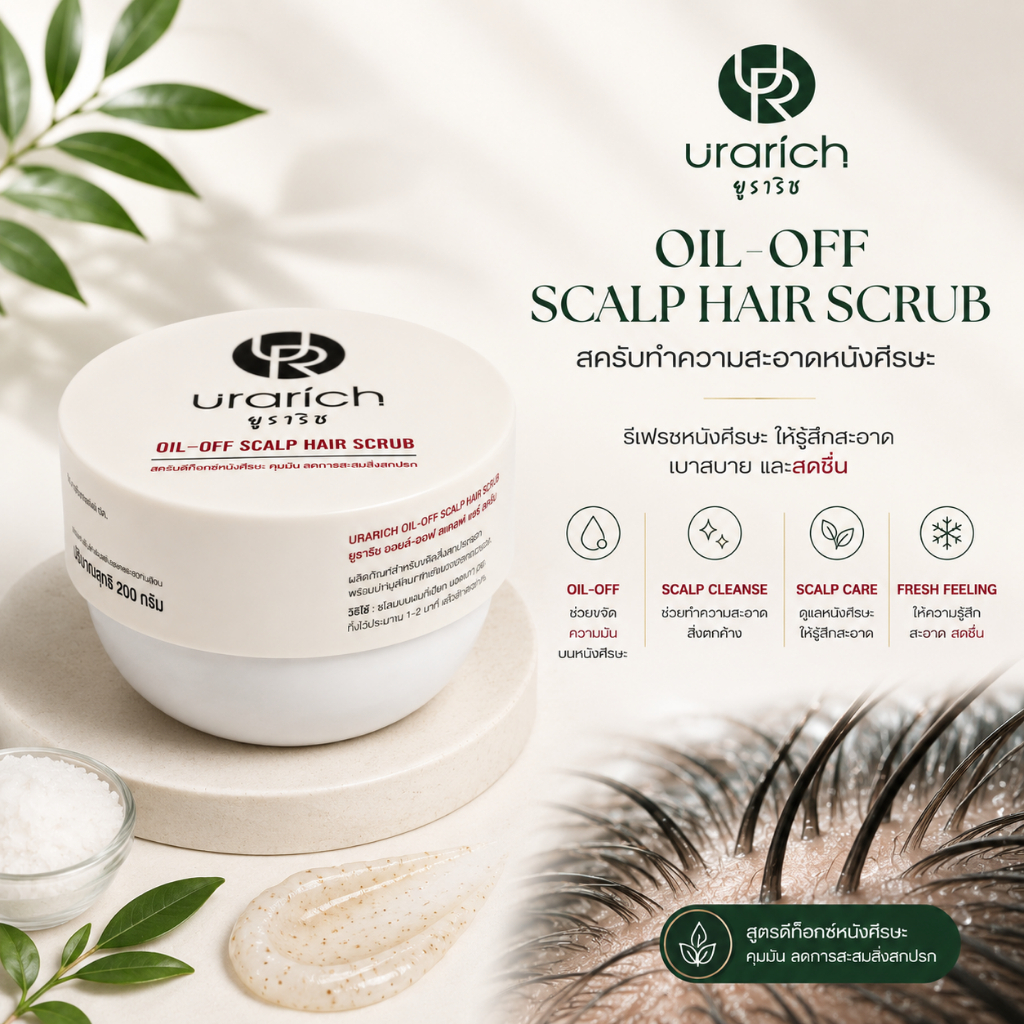URARICH Oil-Off Scalp Hair Scrub สครับหนังศีรษะ ขจัดความมันและสิ่งตกค้าง