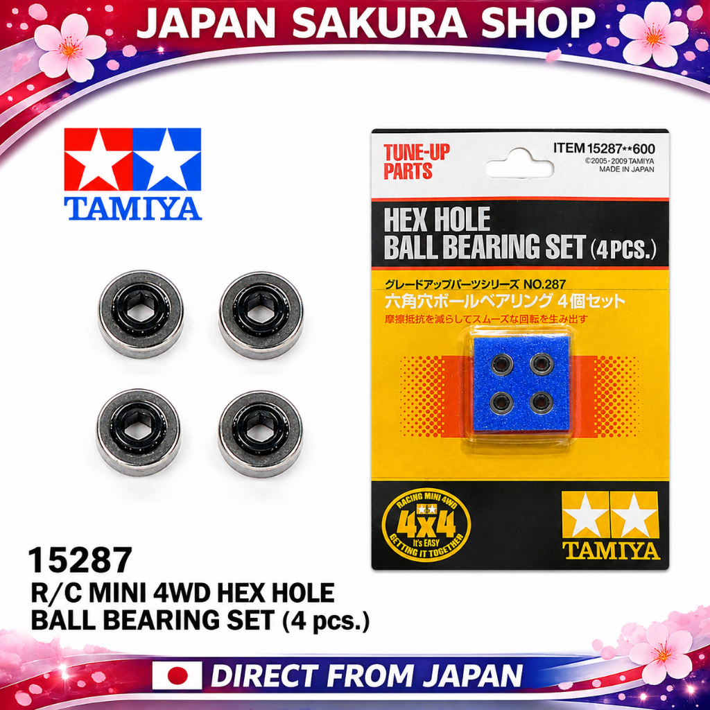 TAMIYA 15287 R/C MINI 4WD HEX HOLE BALL BEARING SET (4 pcs.) Mini 4WD ของแท้