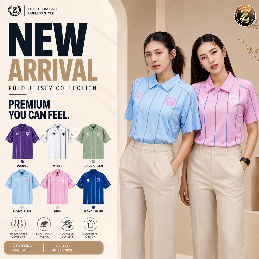 ZUZA - Jersey Basic Collection เสื้อโปโลคอปก ผ้าไมโครฯ แขนสั้น ใส่สบาย สวมใส่สบาย ใส่ได้ทั้งชายและหญิง.