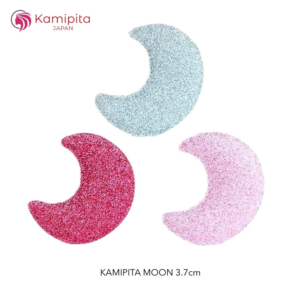 KAMIPITA แผ่นติดผมไม่เป็นรอย ติดแน่น รุ่น MOON GLITTER 3.7 CM กิ๊บติดผมญี่ปุ่น ไม่เป็นรอย ไม่กินผม ที่เก็บไรผม