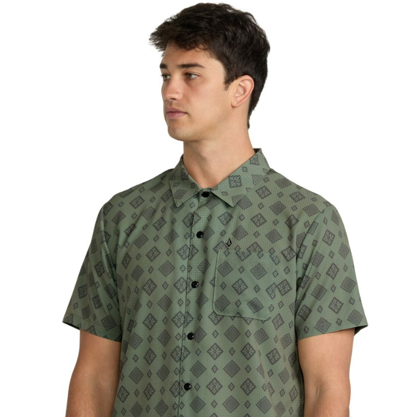 Volcom เสื้อเชิ้ตแขนสั้นสำหรับผู้ชาย Mens Ridgestone Short Sleeve Shirt 252 A0412400-LTO — صورة 7
