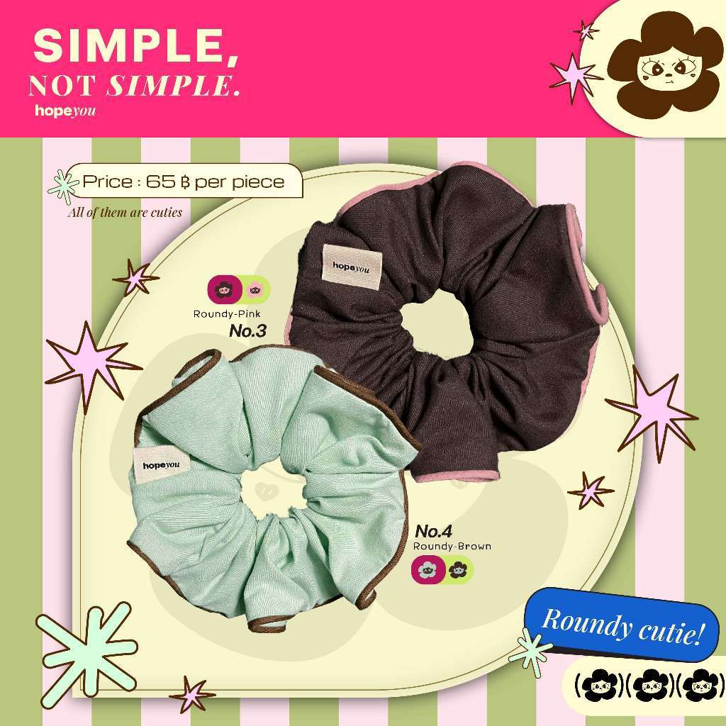 New! ( ยางมัดผม : โฮปยู ) SIMPLE, NOT SIMPLE. | Hair-tie-roundy [hopeyou].ยางมัดผมน่ารัก ยางมัดผมสครัชชี่ Vol.2