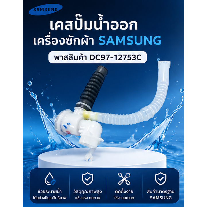 อะไหล่ของแท้/เคสปั๊มน้ำออกเครื่องซักผ้าซัมซุง/SAMSUNG/ASSY CASE D.V;PSD 8~10 KG,NO PUMP/NEW BA/DC97-