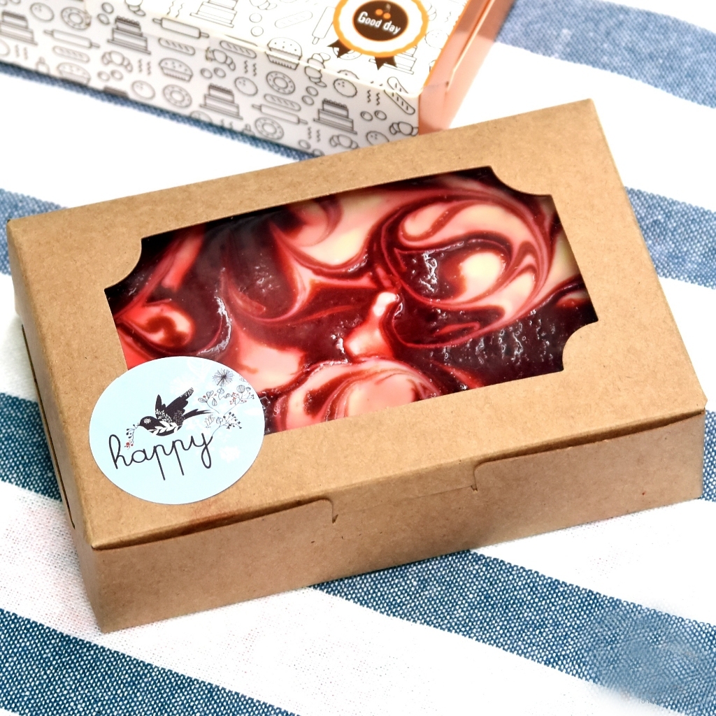 Idopackage- (KB29&WB29) กล่องเบเกอรี่ ขนาด8.5x12.5 x3 cm. 10ใบ/แพ็ค กระดาษคราฟท์ฟู้ดเกรด