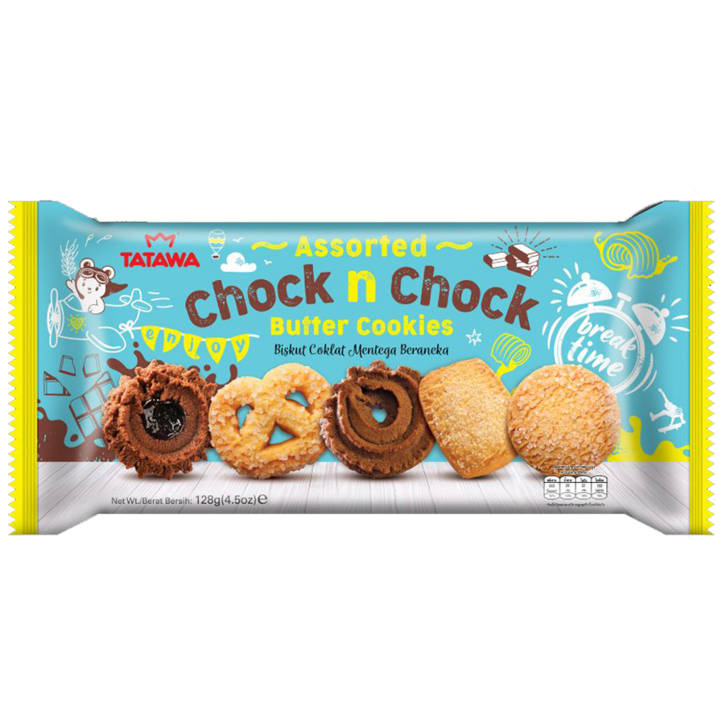 (1แถม1 ถึง 24กันยา69) Tatawa Assorted Chock N Chock Butter Cookies 128g