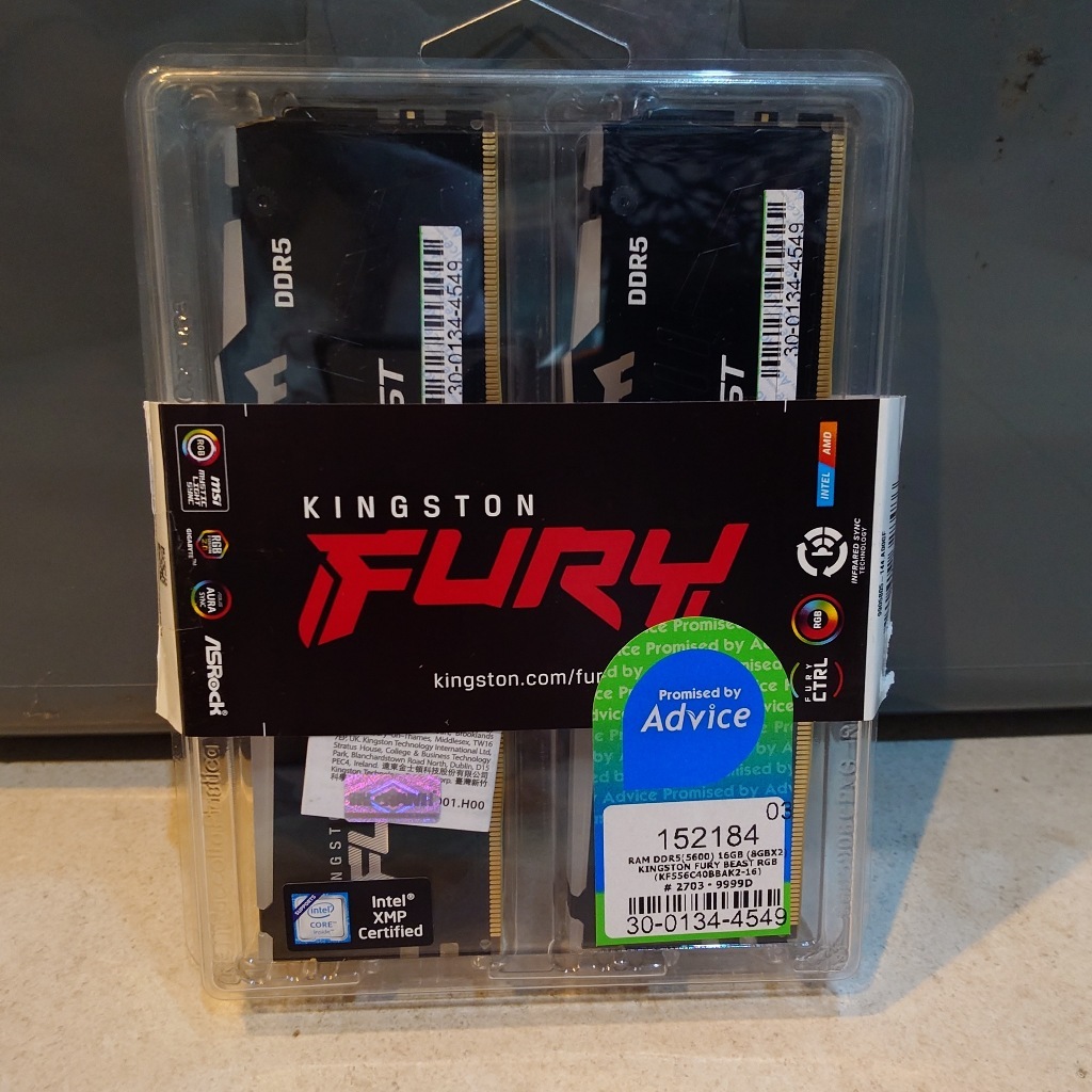 Kingston FURY Beast RGB DDR5 16GB (8GBx2) 5600MHz มือสองสภาพ99%