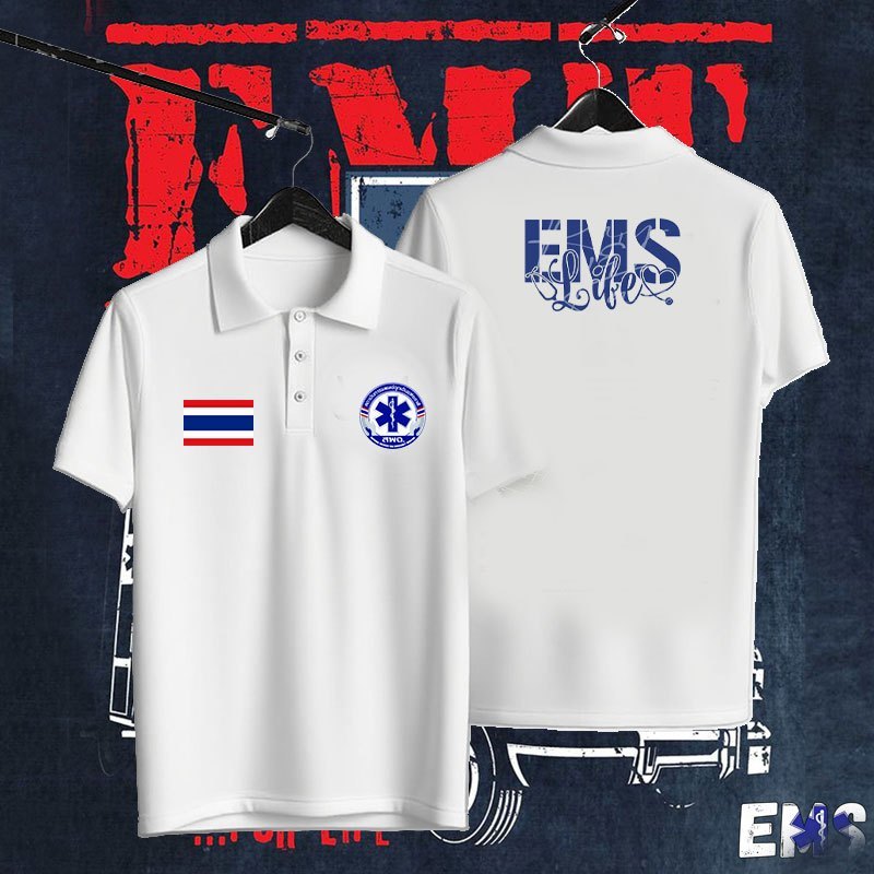 ร้อน!! เสื้อโปโล EMS 1669 PL H-3 โปโล คุณภาพสูง ทนทาน นุ่มสบาย EMS 1669 PL H-3polo shirt， เพศฟรี S-3