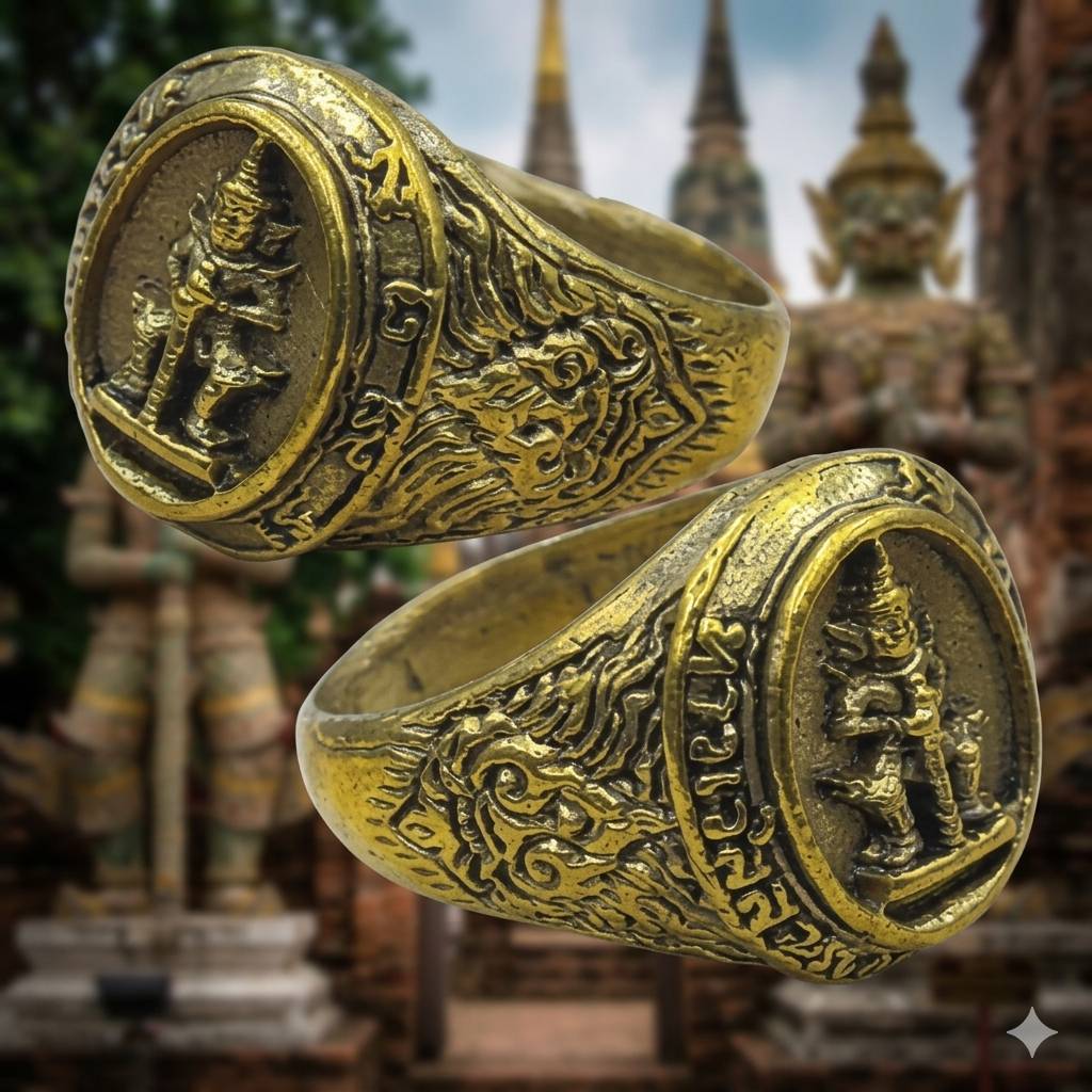 แหวนท้าวเวสสุวรรณทองเหลืองแท้มีไซส์ให้เลือก (GA10)