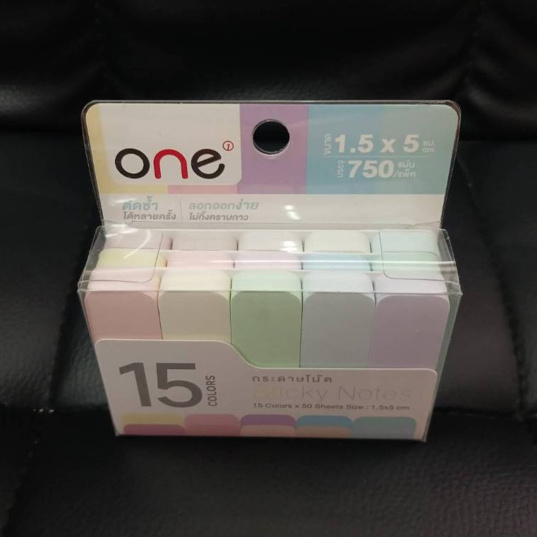 กระดาษโน้ตกาวในตัว ONE รุ่น 9528 คละสี ขนาด 1.5x5 ซม. (แพ็ค 750 แผ่น)