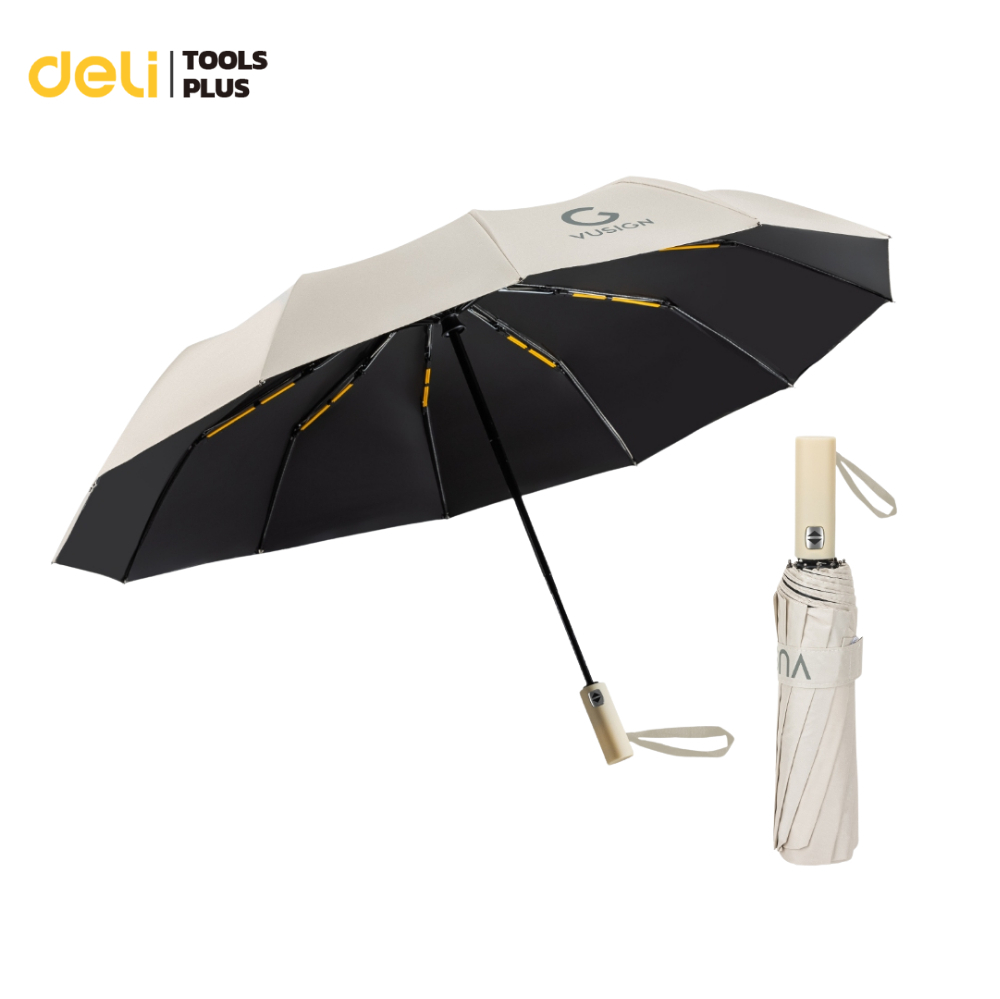Deli ร่มพับ ร่มกัน UV  ร่มพับอัตโนมัติ เปิด-ปิดออโต้ เสริมโครง น้ำหนักเบา พกพาสะดวก Umbrella