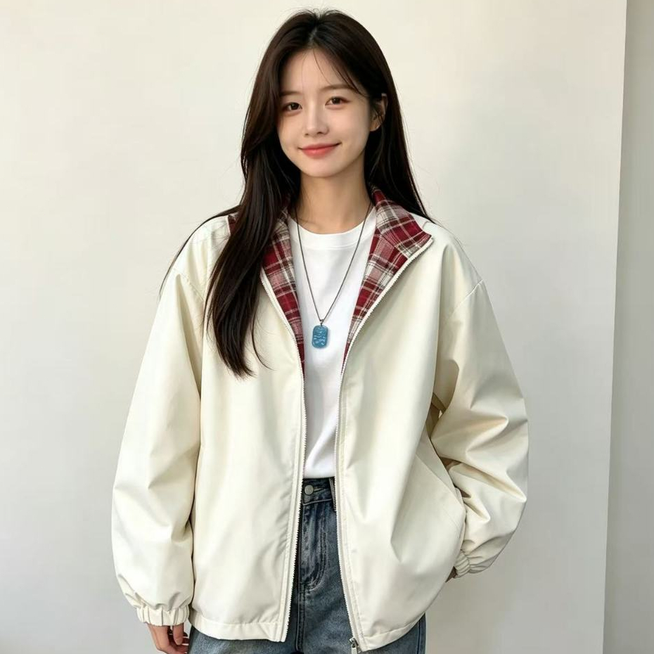UM M-5XL เสื้อแจ็คเก็ตใหม่ฤดูร้อนปี 2026 เสื้อแจ็คเก็ตลายตาราง อเนกประสงค์และสวมใส่สบายพร้อมปกพับสำหรับผู้ชาย และผู้หญิง