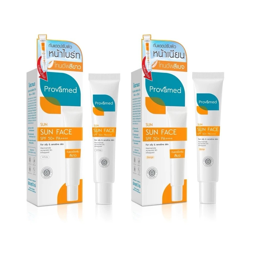 !Provamed Sun Face SPF50+ PA++++ โปรวาเมดซัน เฟส 30g.