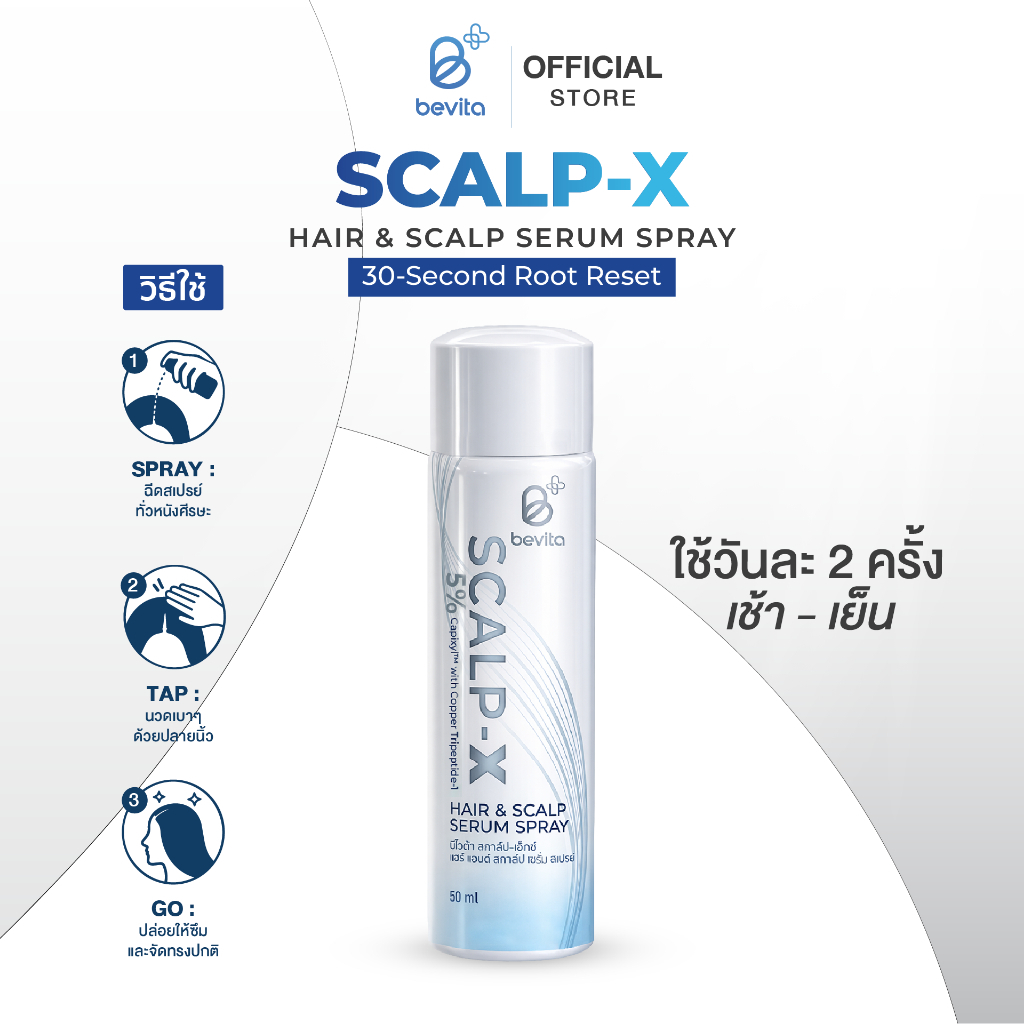 [ตะกร้าไลฟ์] สเปรย์เซรั่มบำรุงหนังศีรษะและเส้นผม Bevita Scalp-X Hair & Scalp Serum Spray