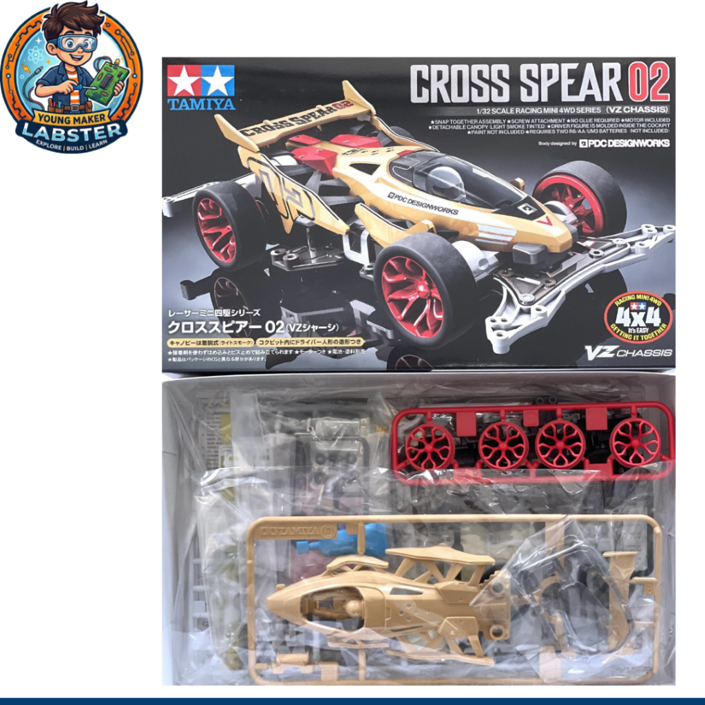 TAMIYA 18104 1-32 SCALE RACING MINI 4WD SERIES CROSS SPEAR 02 (VZ CHASSIS) สินค้าพร้อมส่ง !!!