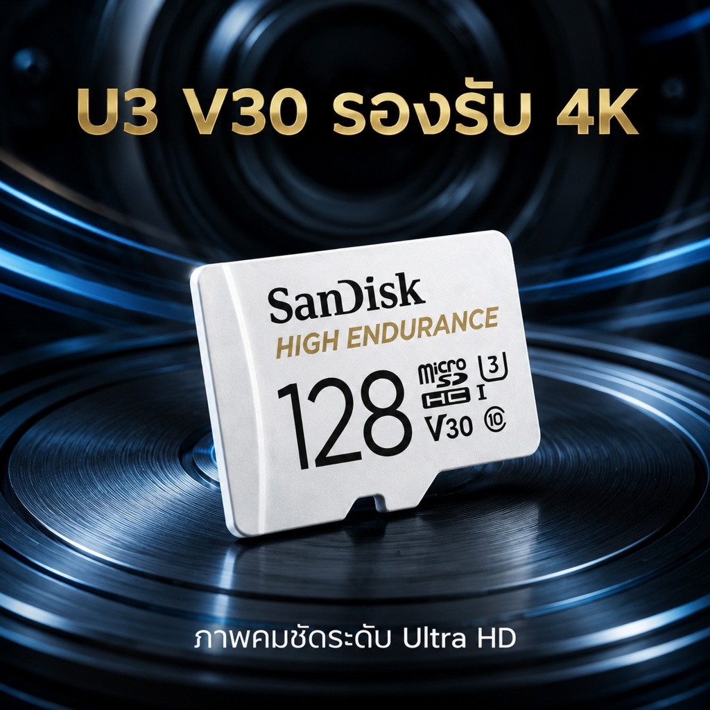 SanDisk Micro SD Card SDHC SDXC MAX HIGH ENDURANCE 4K ( 32GB, 64GB, และ 128GB ) R/W 100/40mb/s