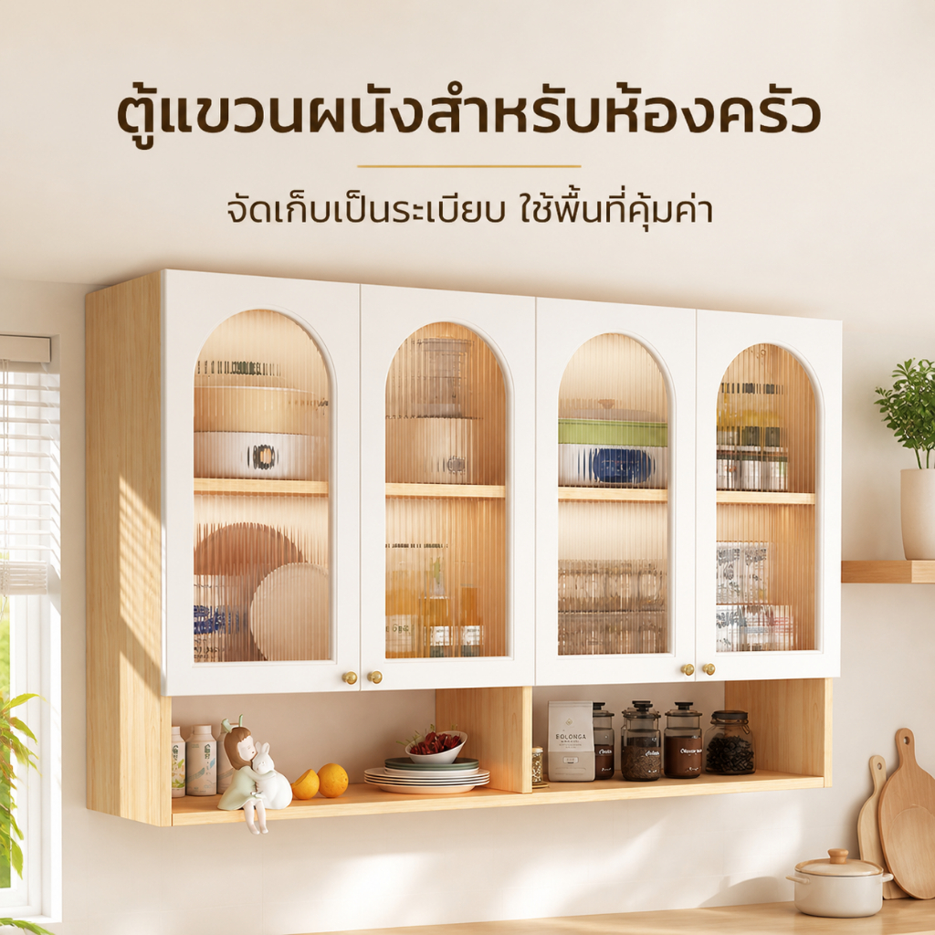 ตู้ครัว ตู้แขวนผนัง ตู้เก็บของ ตู้แขวนห้องครัว พื้นที่จัดเก็บขนาดใหญ่
