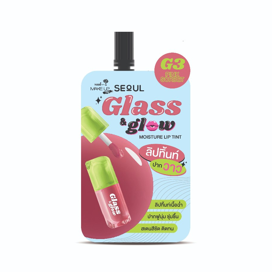 [สินค้าแถม งดจำหน่าย] Nami Glass&Glow Moisture Lip Tint G3 Pink Sorbet ลิปทิ้นท์ติดทน เนื้อฉ่ำ สีชัด ปากอิ่มนุ่มฟู