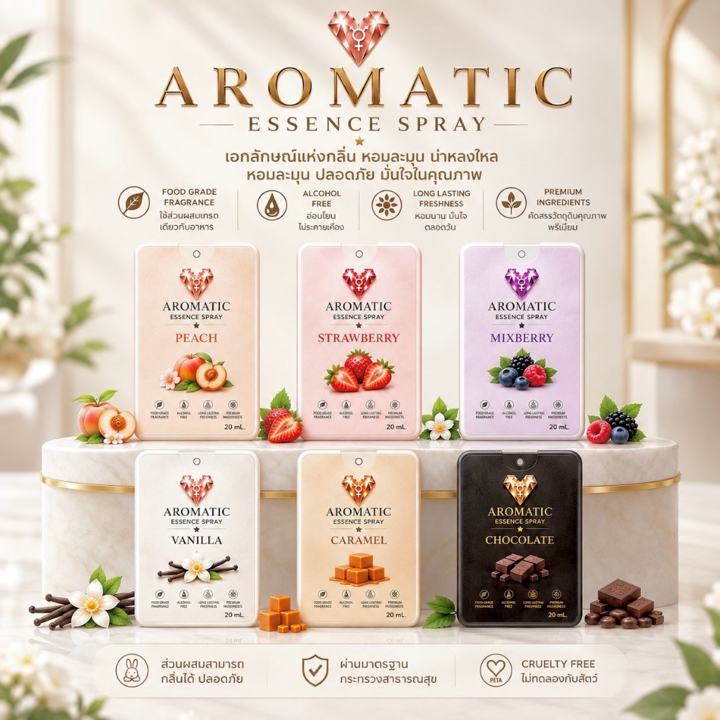 [ตะกร้าแพ็คคู่] Aromatic - เพิ่มความหอมหวานให้จุดซ่อนเร้น 3ตัวเลือกยอดฮิต!! [ปลอดภัยทุกสัมผัส100]