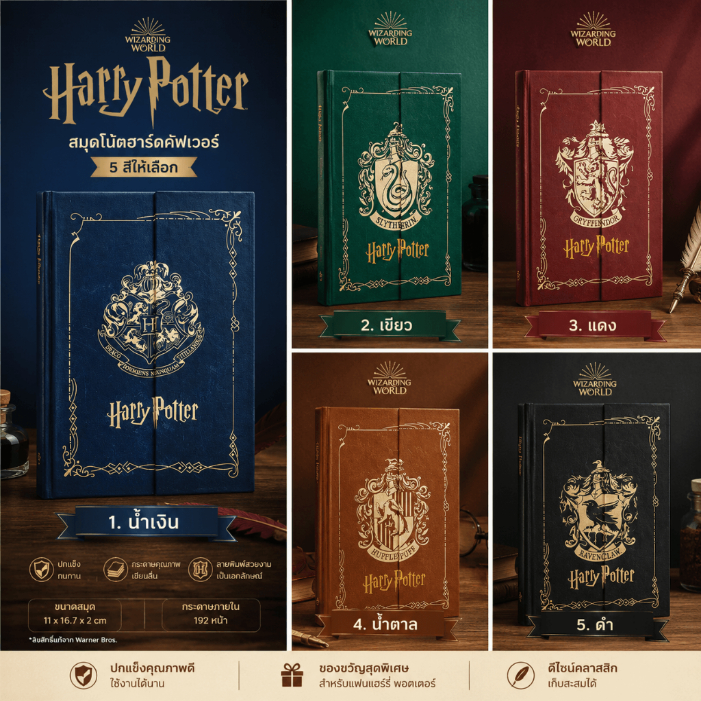 🔥 พร้อมส่ง 🇹🇭 🔥 สมุดโน๊ต Harry Potter รุ่นใหม่ ถูกลิขสิทธิ์แท้ 100% หรูหรา ปกเป็นแม่เหล็ก 🔥