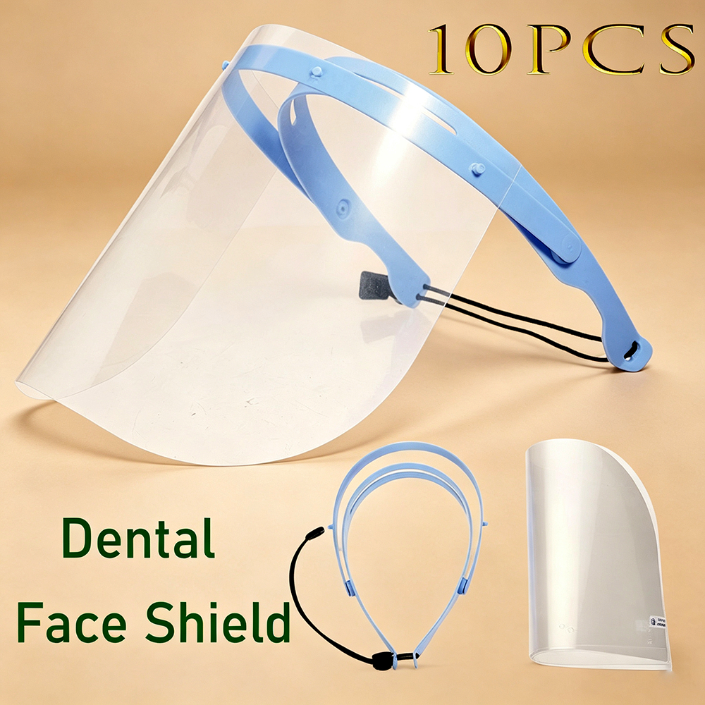 ป้องกัน Face Shield 1 ชั้นวาง 5 ชิ้น 10 ชิ้น โล่ความปลอดภัยทันตกรรม Face Shield Visors กันฝุ่นเครื่องมือทันตกรรม
