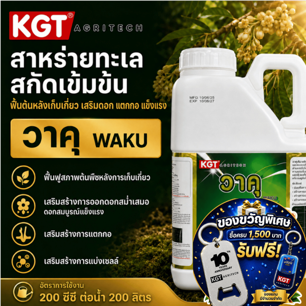 KGT วาคุ สาหร่ายทะเล อะมิโนเข้มข้น ฟื้นต้น ลดความเครียด ขนาด 5 ลิตร