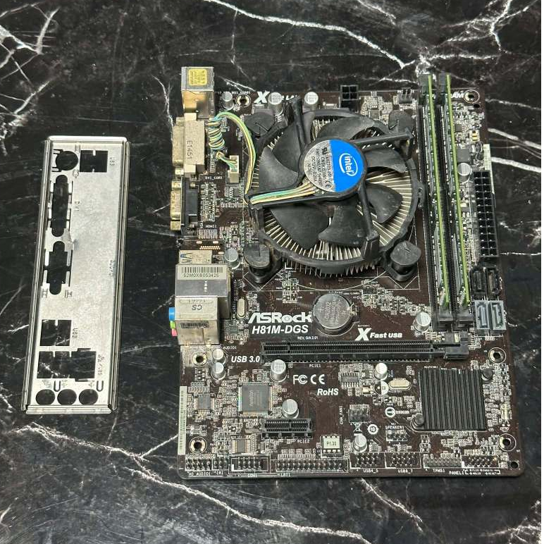 ชุดเมนบอร์ด CPU INTEL I5 4460 + MB H81M-DGS+ram 8 gb