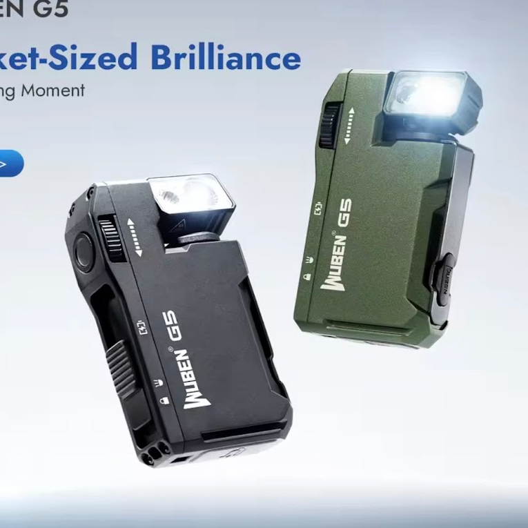 WUBEN G5 EDC ไฟฉาย 400ลูเมน RGB&สีขาว Type-C ชาร์จได้ ขนาดพกพา ไฟฉายพวงกุญแจ แบตเตอรี่ในตัว