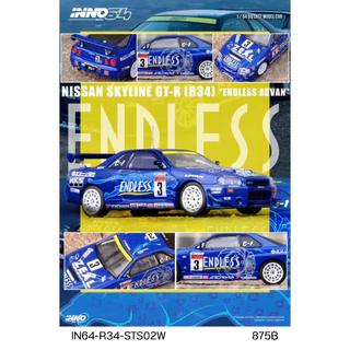 IN64-R34-STS02W - INNO64 1/64 NISSAN SKYLINE GT-R R34 #3 ENDLESS