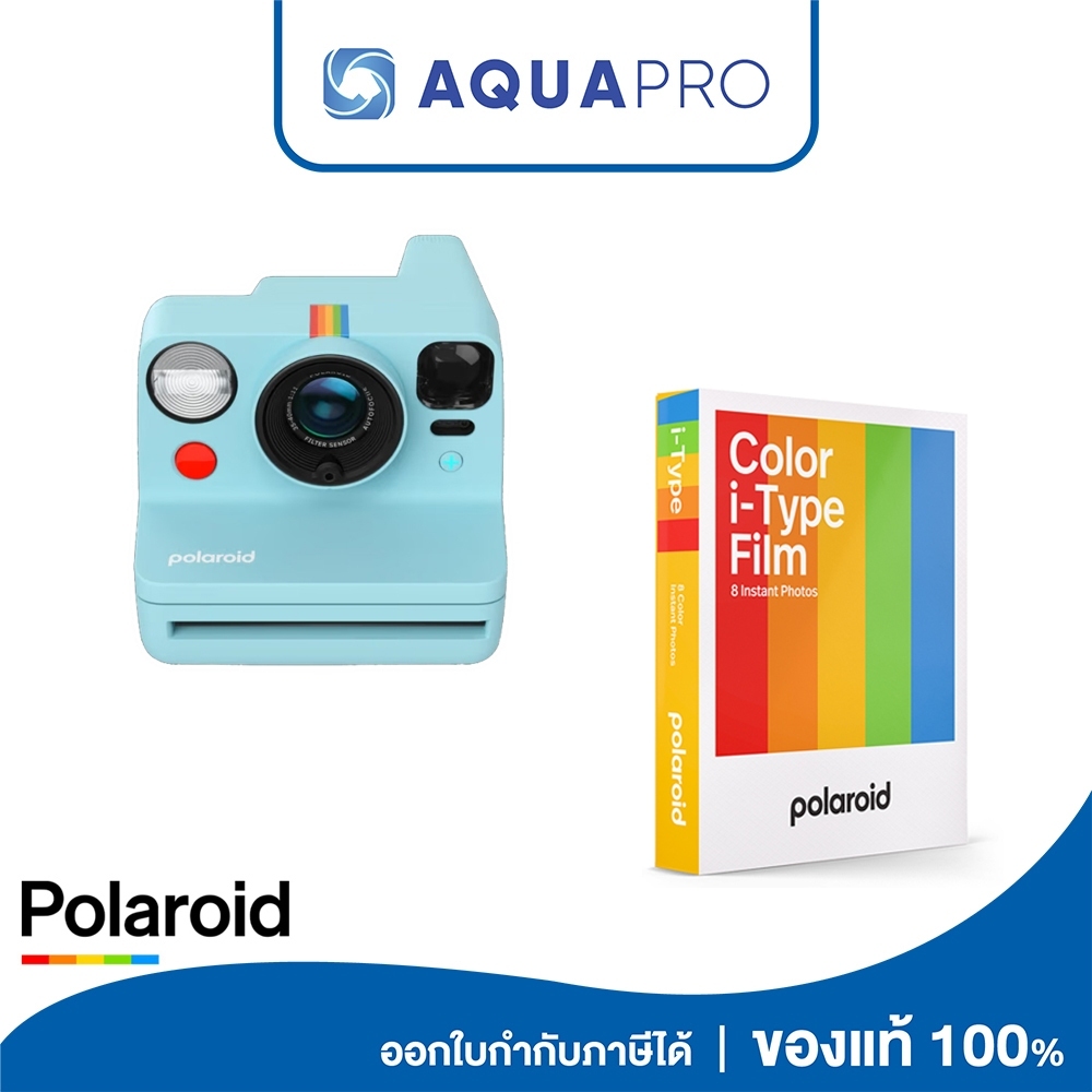 Polaroid Now+ Generation 3 Arctic Blue สีฟ้า+Polaroid Color Film I-Type Instant Filmฟิล์มโพลารอยด์สี