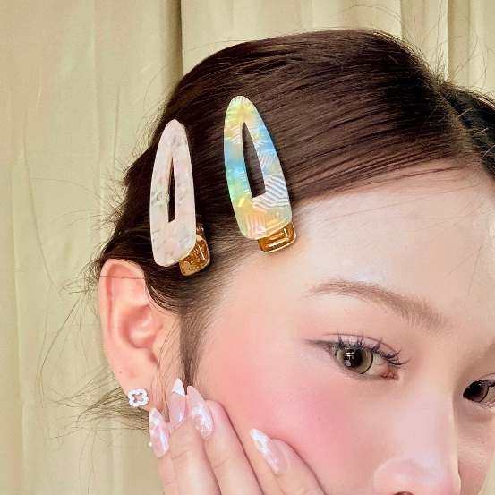 TITANIA مشبك شعر أسيتات Sorbet Duo ‏6.5 سم — ألماني — صورة 4