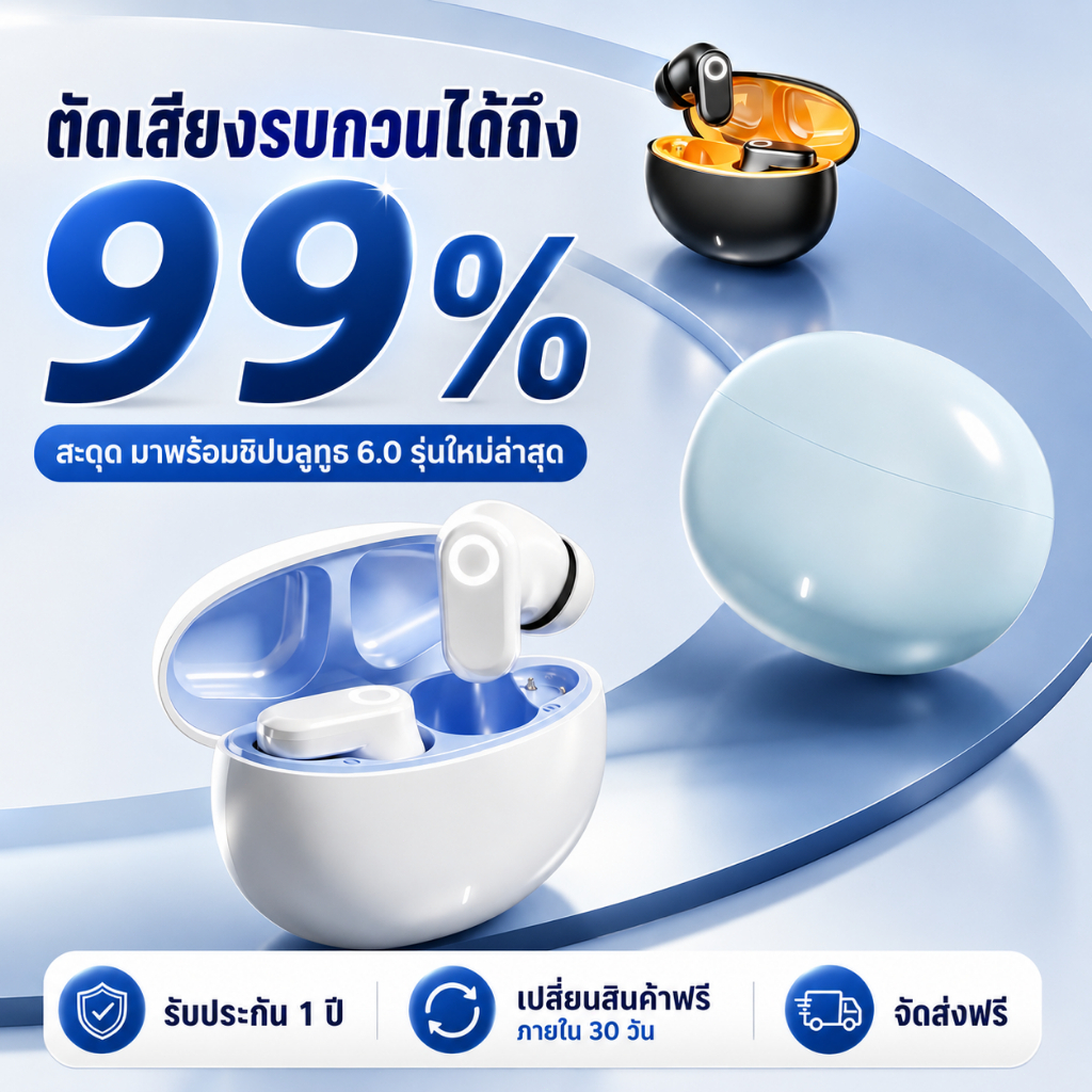 Neo หูฟังบลูทูธ J16C ออกกำลังกาย แบตอึด ตัดเสียงรบกวน เสียง Hi-Fi ดีไซน์สวย ใส่สบายไม่เจ็บหู เบาพกพา ⚪️⚫️🔵