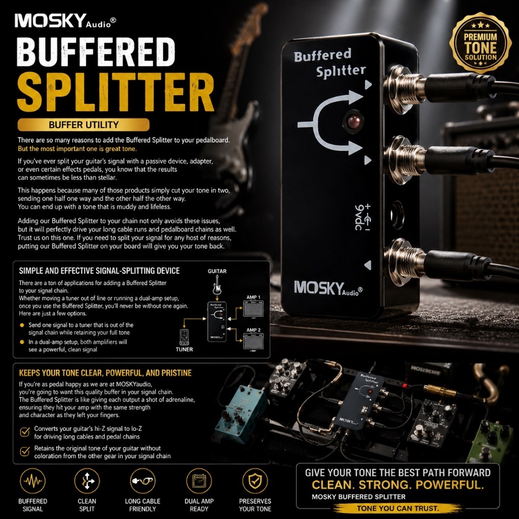 Mosky Buffered Splitter (Tone Saver Buffer Pedal)