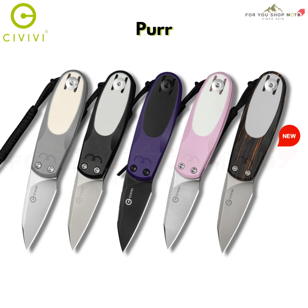มีดพับ CIVIVI Purr EDC ใบมีด Nitro-V 1.83 นิ้ว ด้าม G10 Satin / Stonewashed Flipper & Slip Joint Knife