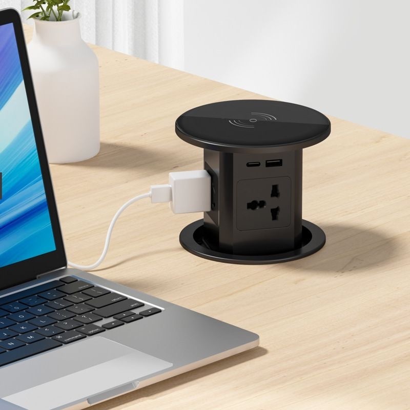 ซ็อกเก็ตไทย ซ็อกเก็ตยก การชาร์จไร้สาย USB ซ็อกเก็ตมัลติฟังก์ชั่นแนวตั้งแบบฝัง ตารางเกาะอเนกประสงค์ typec